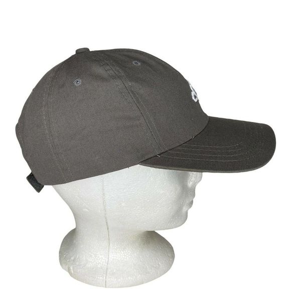 Adidas Dad Hat Grey White Baseball Cap Simple Golf Spell Out Essential Logo - Picture 3 of 5